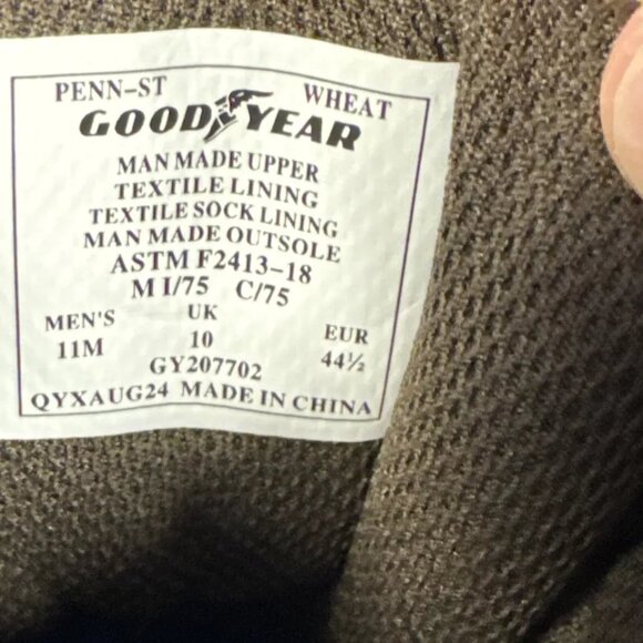 NWT Goodyear Men's Penn Steel Toe Work Boots, Wheat, US 11 - Picture 5 of 7